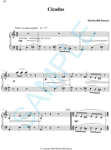 One page score sample for Cicadas