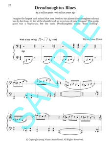 DREADNOUGHTUS BLUES – Piano Solo from Prehistoric Piano Bk 2 by Wynn-Anne Rossi