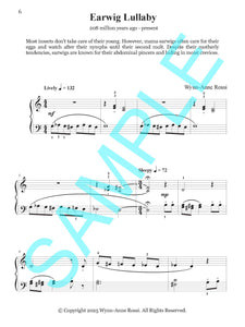 EARWIG LULLABY – Piano Solo from Prehistoric Piano Bk 2 by Wynn-Anne Rossi