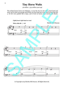 TINY HORSE WALTZ - Piano Solo from Prehistoric Piano Bk 1 by Martha Hill Duncan