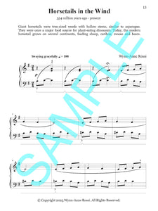 HORSETAILS IN THE WIND – Piano Solo from Prehistoric Piano Bk 3 by Wynn-Anne Rossi
