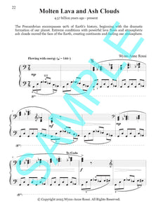 MOLTEN LAVA AND ASH CLOUDS – Piano Solo from Prehistoric Piano Bk 4 by Wynn-Anne Rossi