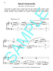 SPIRAL AMMONOIDS – Piano Solo from Prehistoric Piano Bk 3 by Wynn-Anne Rossi