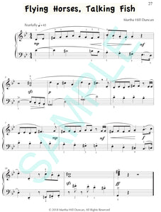 One page score sample for Flying Horses, Talking Fish