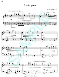 One page score sample for Mariposa