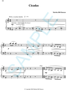 One page score sample for Cicadas