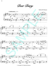 One page score sample for Dear Diary