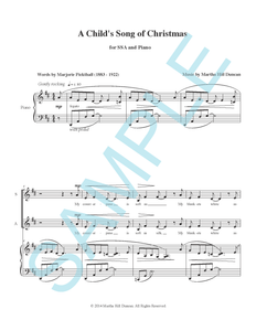 A CHILD'S SONG OF CHRISTMAS FOR SA AND PIANO