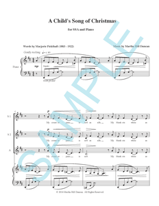 A CHILD'S SONG OF CHRISTMAS FOR SSA AND PIANO