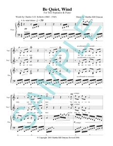 BE QUIET, WIND - Medium/High Voice & Piano from SINGING IN THE NORTHLAND, VOL. 2