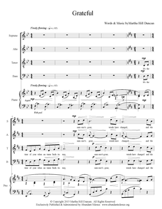 GRATEFUL FOR SATB AND PIANO