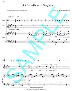 One page score sample for I am a Farmer's Daughter